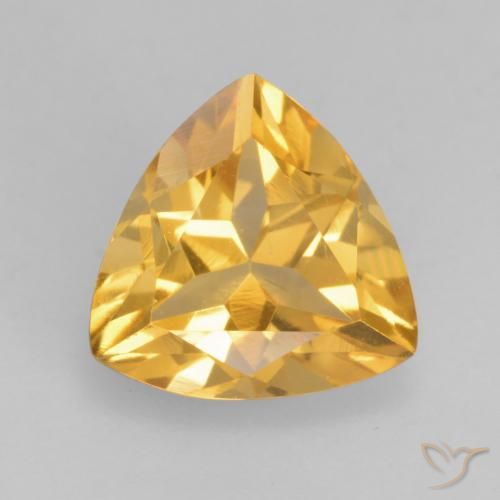 1.68ct Натуральный Золотисто-оранжевый Цитрин, Триллион, Чистота VS