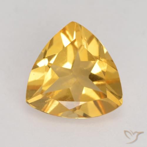 1.77ct Натуральный Средне-темный золотистый Цитрин, Триллион, VVS-VS