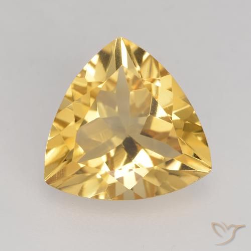 2.02ct Натуральный Золотой Цитрин, Триллион, VVS-VS