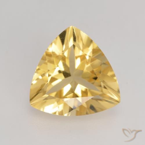 2.13ct Натуральный Средне-светлый золотистый Цитрин, Триллион, VVS-VS