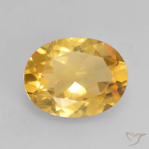 1.53ct Натуральный Яркое золото Цитрин, Овал, Чистота VS