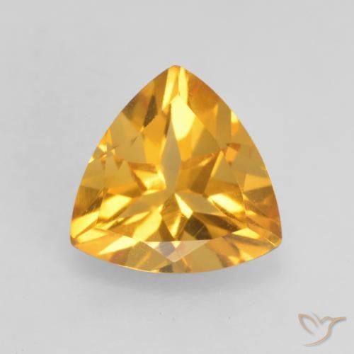 0.97ct Натуральный Темно-золотой Цитрин, Триллион, VVS-VS