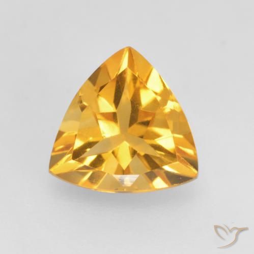 1.02ct Натуральный Золотисто-оранжевый Цитрин, Триллион, VVS-VS