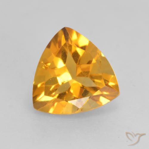 1.16ct Натуральный Оранжево-золотой Цитрин, Триллион, VVS-VS