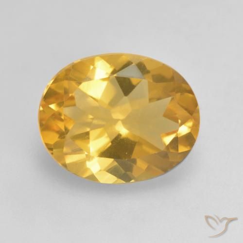 3.12ct Натуральный Оранжево-золотой Цитрин, Овал, VVS-VS