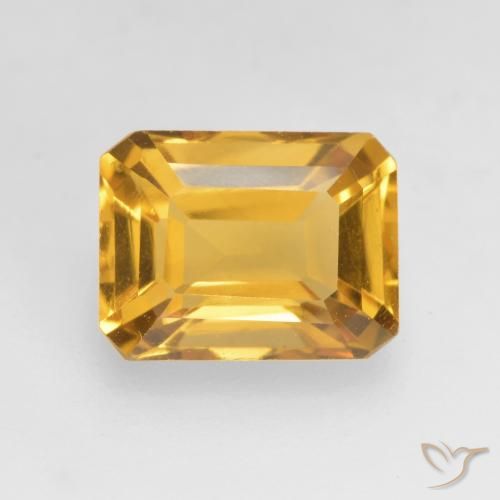 1.69ct Натуральный Средний золотой Цитрин, Изумрудная огранка, VVS-VS