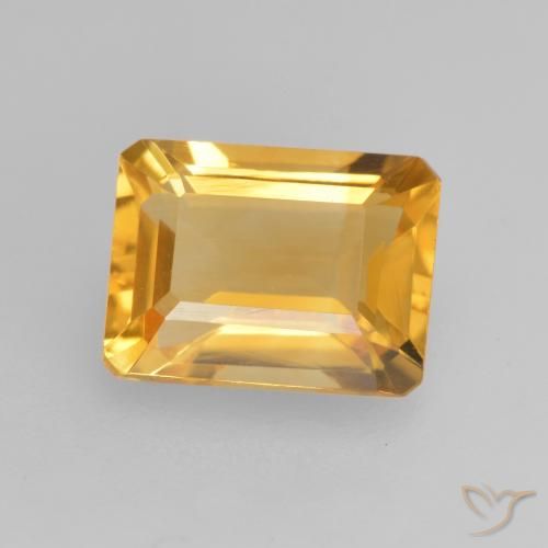 1.56ct Натуральный Яркое золото Цитрин, Изумрудная огранка, VVS-VS