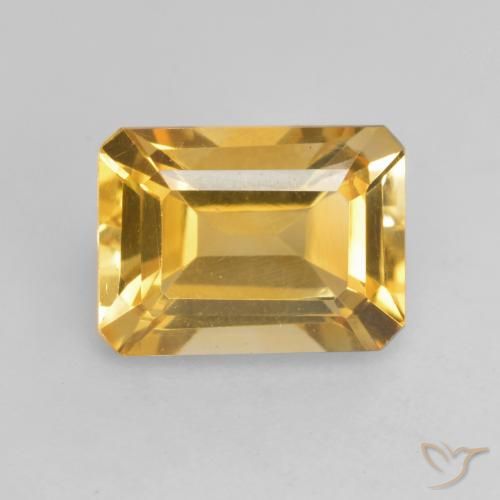 1.53ct Натуральный Средний золотой Цитрин, Изумрудная огранка, VVS-VS