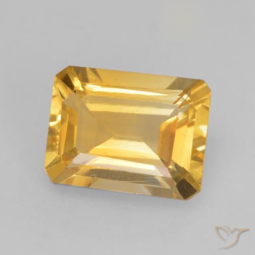 1.47ct Натуральный Среднее золото Цитрин, Изумрудная огранка, VVS-VS
