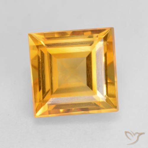 1.76ct Натуральный Среднее золото Цитрин, Квадрат, VVS-VS