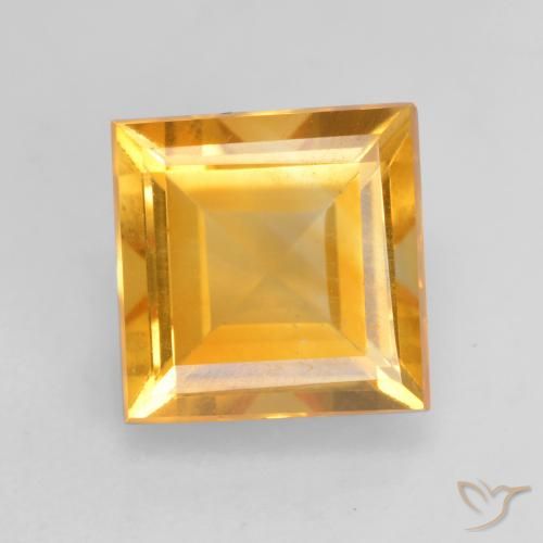 1.81ct Натуральный Темно-золотой апельсин Цитрин, Квадрат, Чистота VS