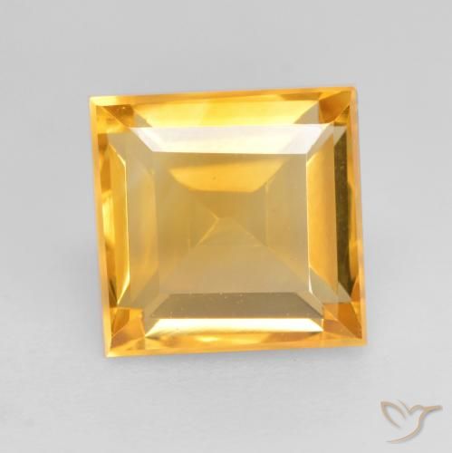 1.76ct Натуральный Средний золотой Цитрин, Квадрат, VVS-VS