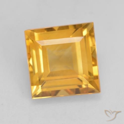1.74ct Натуральный Темно-золотой Цитрин, Квадрат, VVS-VS
