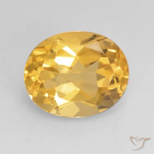 3.47ct Натуральный Яркое золото Цитрин, Овал, VVS-VS