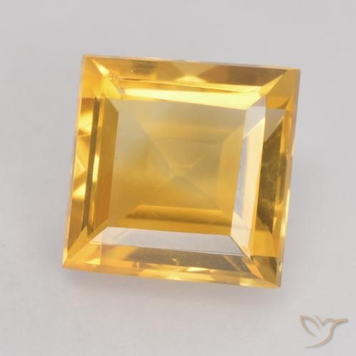 1.64ct Натуральный Темно-золотой апельсин Цитрин, Квадрат, VVS-VS