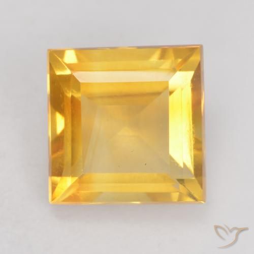 1.57ct Натуральный Яркое золото Цитрин, Квадрат, VVS-VS