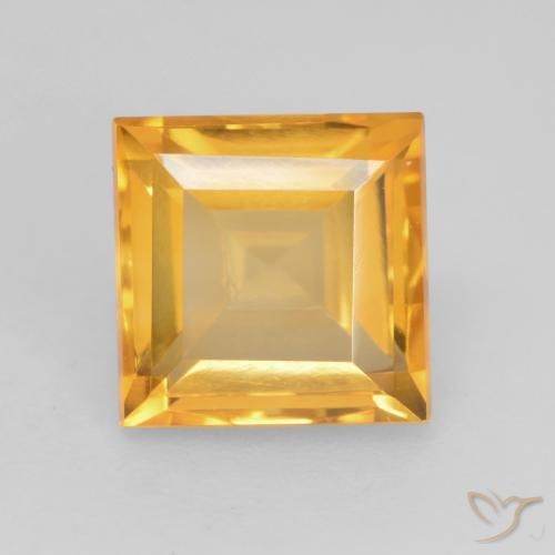 1.84ct Натуральный Темно-золотой Цитрин, Квадрат, VVS-VS