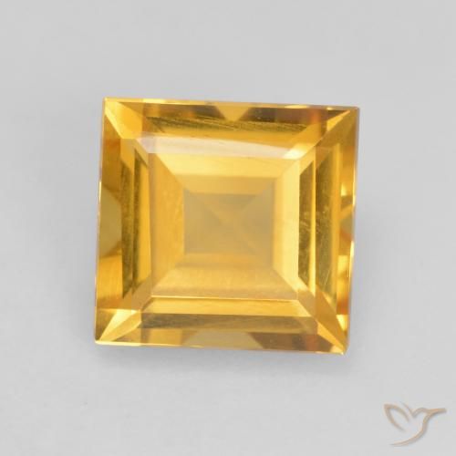 1.56ct Натуральный Яркое золото Цитрин, Квадрат, VVS-VS