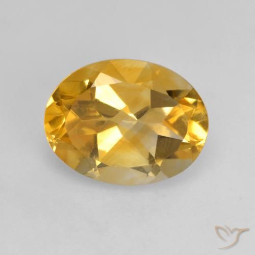 1.61ct Натуральный Темно-золотой апельсин Цитрин, Овал, VVS-VS
