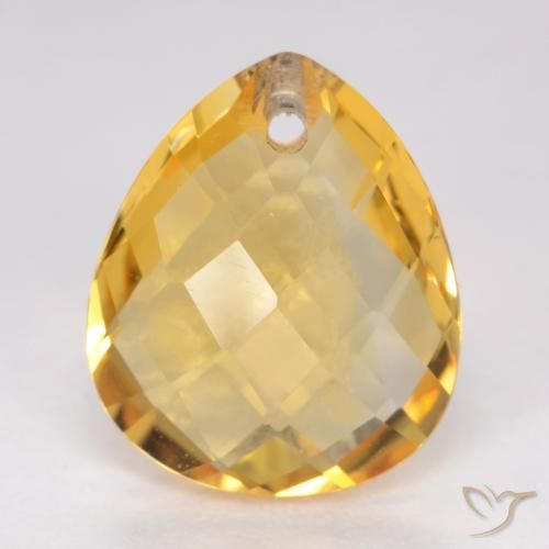 3.50ct Натуральный Средний золотой Цитрин, Форма груши, VVS-VS