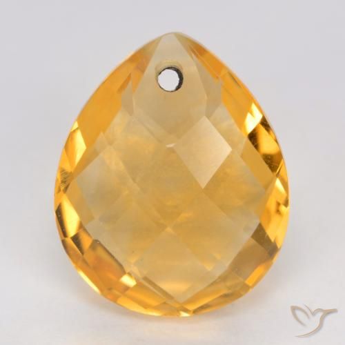 3.72ct Натуральный Оранжево-золотой Цитрин, Форма груши, VVS-VS