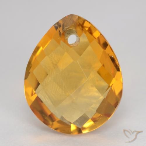 3.67ct Натуральный Глубокий оранжево-золотой Цитрин, Форма груши, VVS-VS