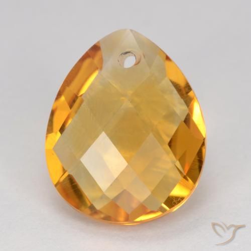 3.38ct Натуральный Средний апельсин Цитрин, Форма груши, VVS-VS