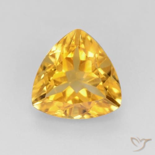 1.46ct Натуральный Среднее золото Цитрин, Триллион, VVS-VS