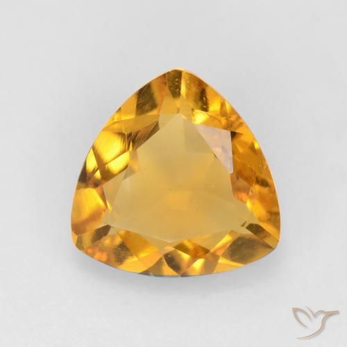1.28ct Натуральный Средне-светлый оранжево-золотой Цитрин, Триллион, VVS-VS