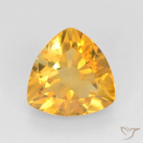 1.41ct Натуральный Темно-золотой Цитрин, Триллион, VVS-VS