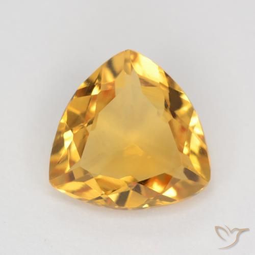 1.11ct Натуральный Оранжево-золотой Цитрин, Триллион, VVS-VS