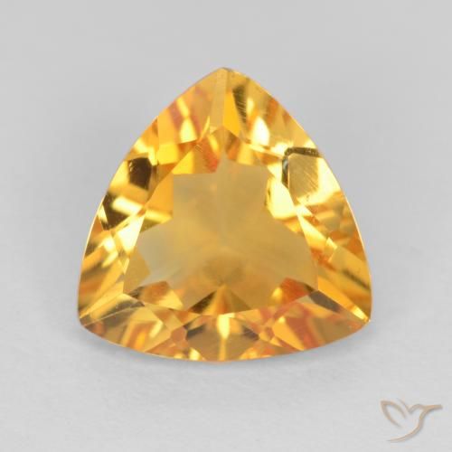 1.97ct Натуральный Оранжево-золотой Цитрин, Триллион, VVS-VS