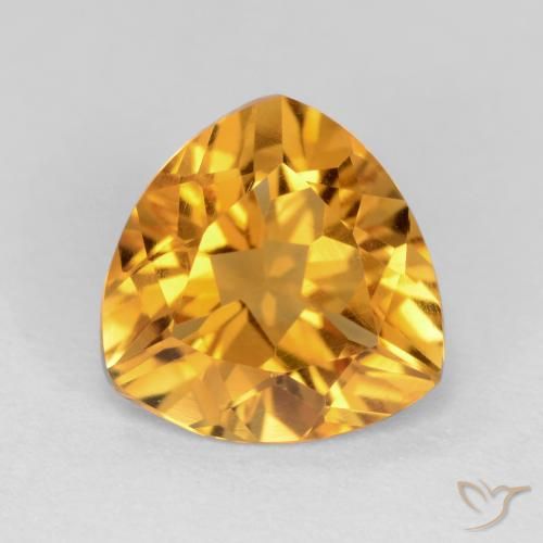 1.72ct Натуральный Темно-золотой Цитрин, Триллион, VVS-VS
