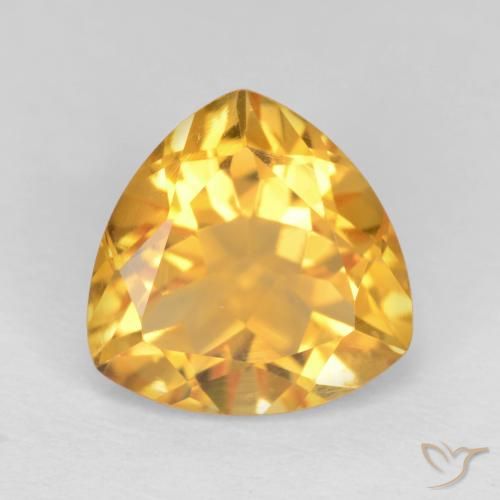 2.34ct Натуральный Темно-золотой апельсин Цитрин, Триллион, VVS-VS