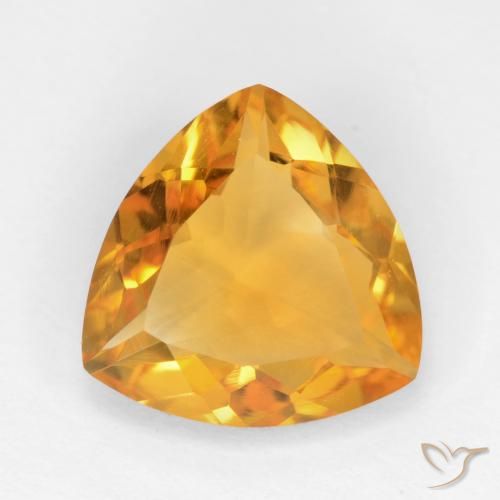 1.88ct Натуральный Оранжево-золотой Цитрин, Триллион, VVS-VS