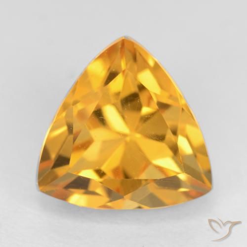 2.82ct Натуральный Оранжево-золотой Цитрин, Триллион, VVS-VS