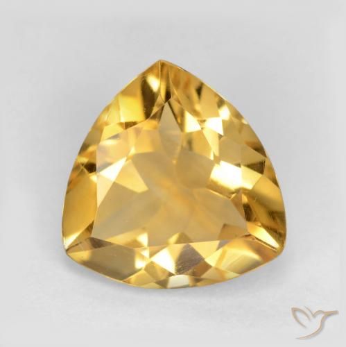 1.75ct Натуральный Средне-светлый золотистый Цитрин, Триллион, VVS-VS