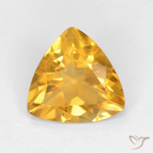 1.39ct Натуральный Темно-золотой Цитрин, Триллион, Чистота VS