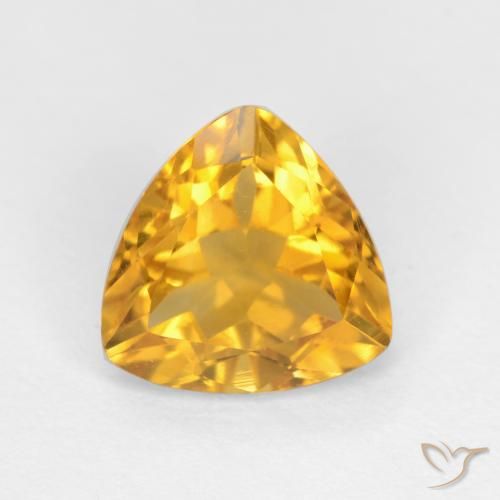 1.50ct Натуральный Темно-золотой апельсин Цитрин, Триллион, VVS-VS