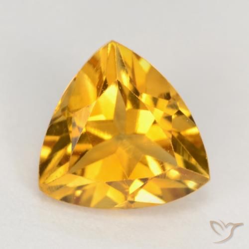 1.21ct Натуральный Темно-золотой Цитрин, Триллион, Чистота VS