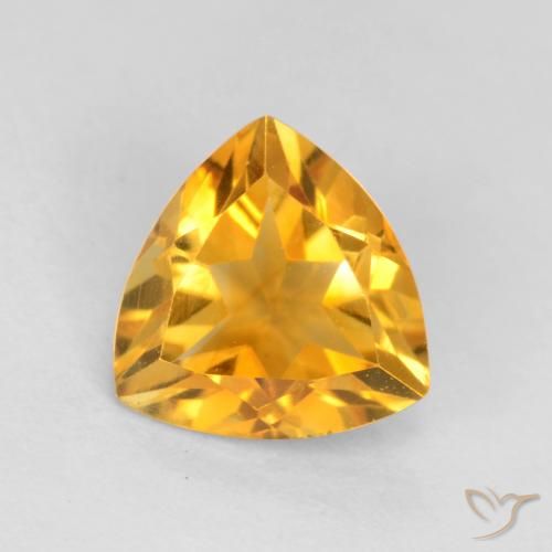 0.98ct Натуральный Темно-золотой Цитрин, Триллион, Чистота VS