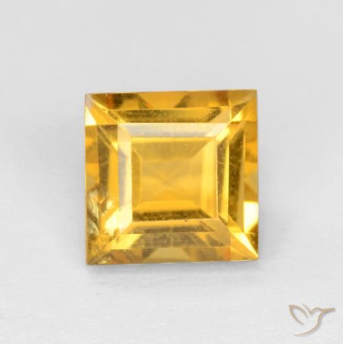 1.67ct Натуральный Средний золотой Цитрин, Квадрат, Чистота VS