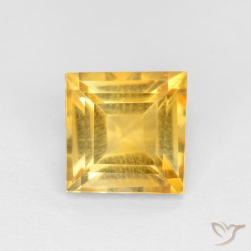 1.19ct Натуральный Золотисто-оранжевый Цитрин, Квадрат, Чистота VS