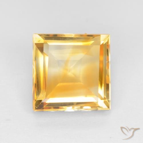 3.41ct Натуральный Яркое золото Цитрин, Квадрат, Чистота VS