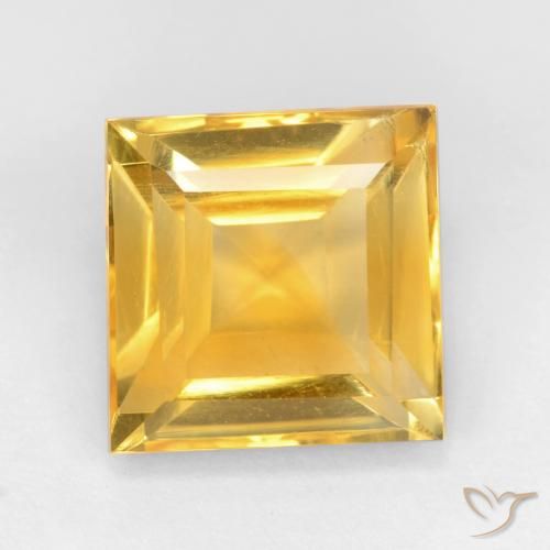 3.54ct Натуральный Золотой Цитрин, Квадрат, Чистота VS