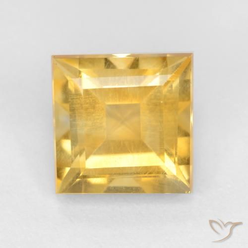 1.42ct Натуральный Золотой Цитрин, Квадрат, Чистота VS