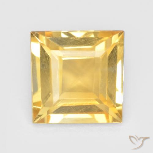 1.36ct Натуральный Золотой Цитрин, Квадрат, Чистота VS