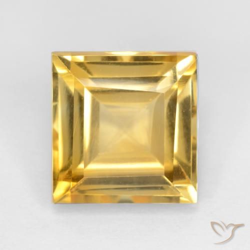 3.76ct Натуральный Средний золотой Цитрин, Квадрат, Чистота VS