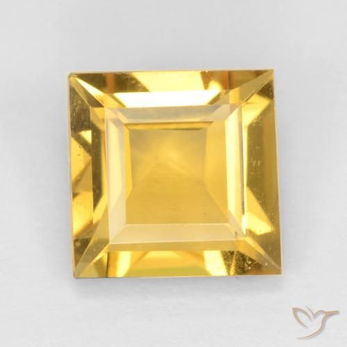 1.51ct Натуральный Золотой Цитрин, Квадрат, Чистота VS