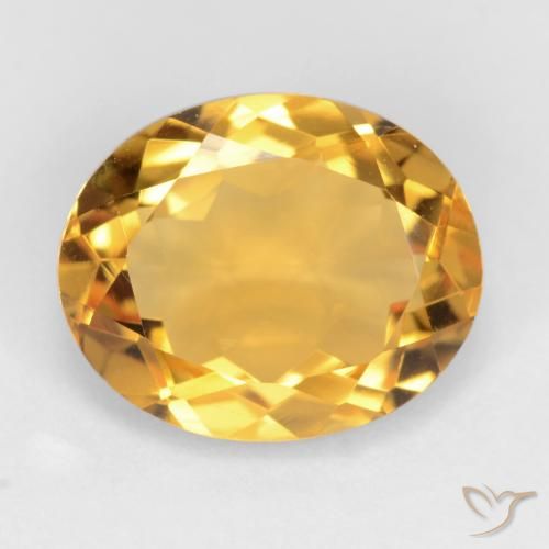 3.07ct Натуральный Средне-темный золотистый Цитрин, Овал, Чистота VS